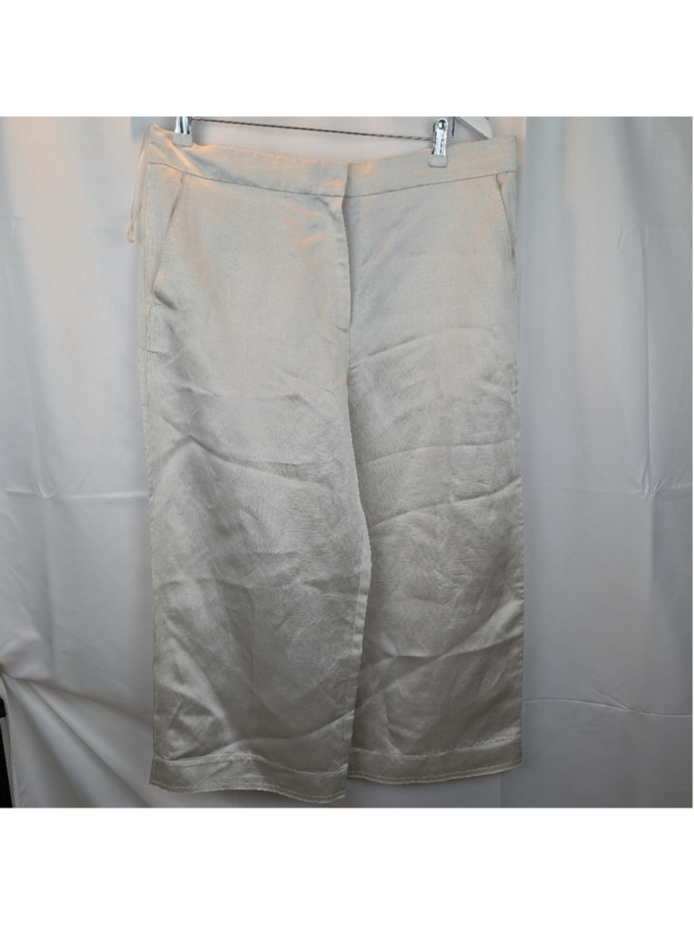 COS Cream Wide-Leg Cropped Pants Size 12 In EUC
